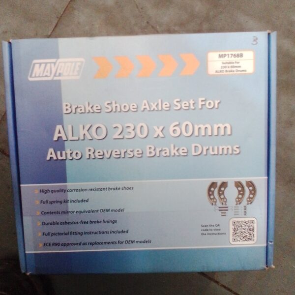 MP1768B Maypole Brake Shoe Axle Set for ALKO 60 Drums