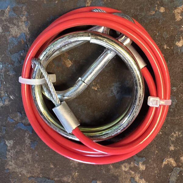 MP503B 1m x 2mm Red Breakaway Cable 2 x Carabiner