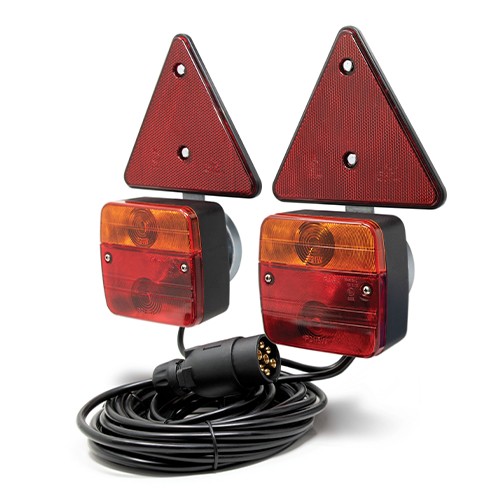 12v Magnetic Lighting Pod With Triangles & 6m Trailer Cable