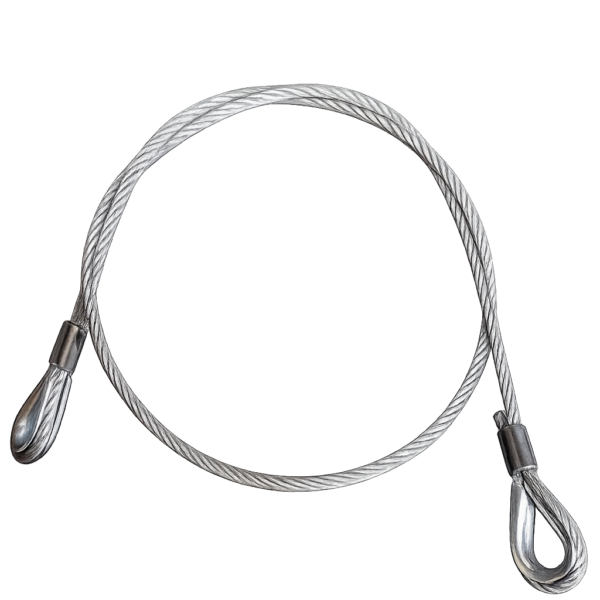 MP4989B Heavy duty steel security cable with eyelets.