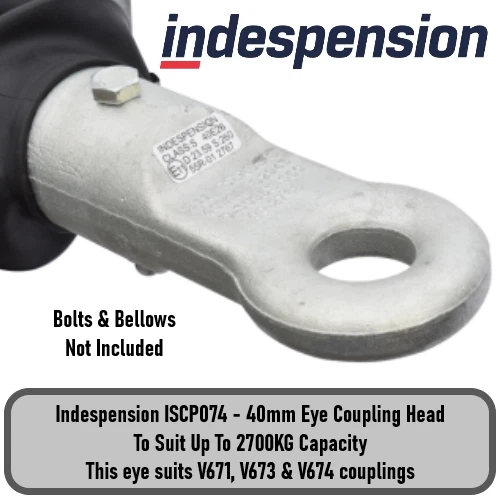 Indespension ISCP074 40mm Trailer Coupling Eye To Suit Up To 2700KG Capacity